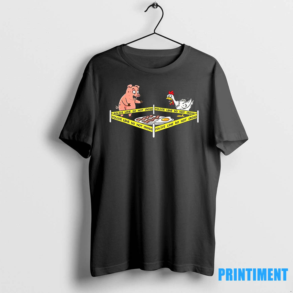 Crime Scene Bacon Egg Pig Chicken Food Thanksgiving Tshirts Sweater