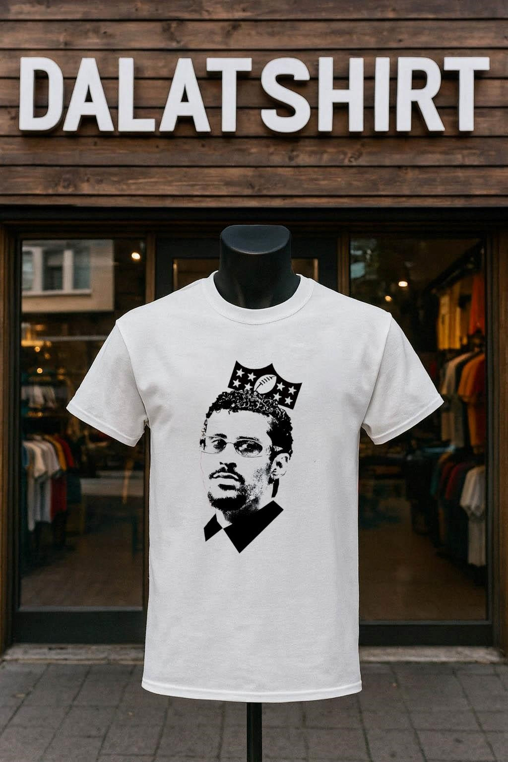 Crown Football Stars Men Face Glasses Mustache shirt