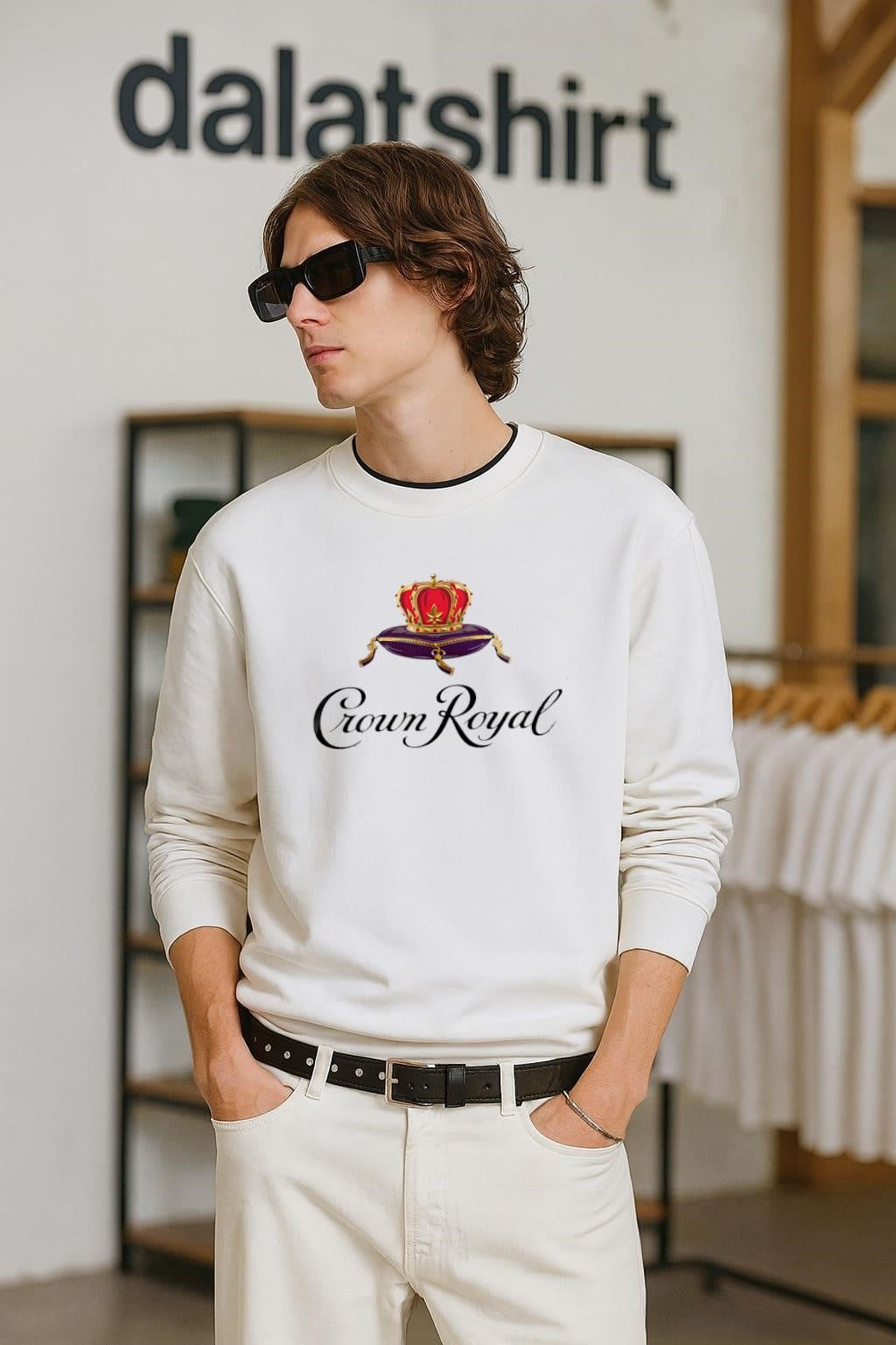 Crown Royal Logo Red Gold Crown on Purple Pillow shirt
