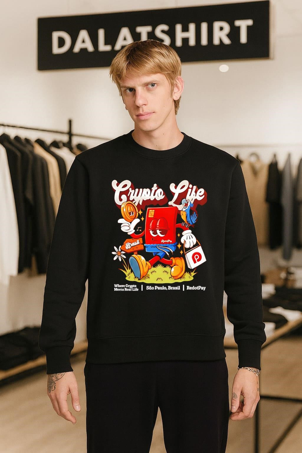 Crypto Life Brasil Sao Paulo RedotPay Card Bird shirt