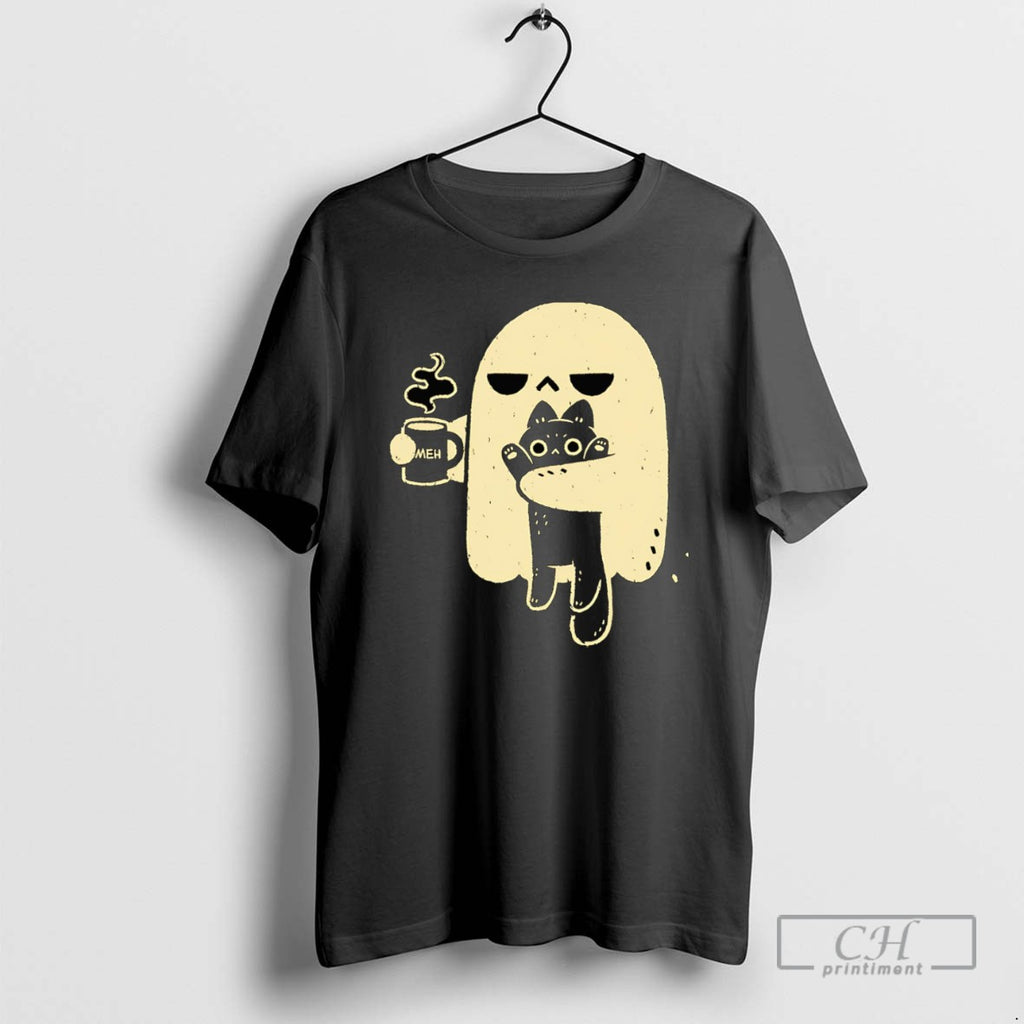 Cute Ghost Holding Cat T Shirts