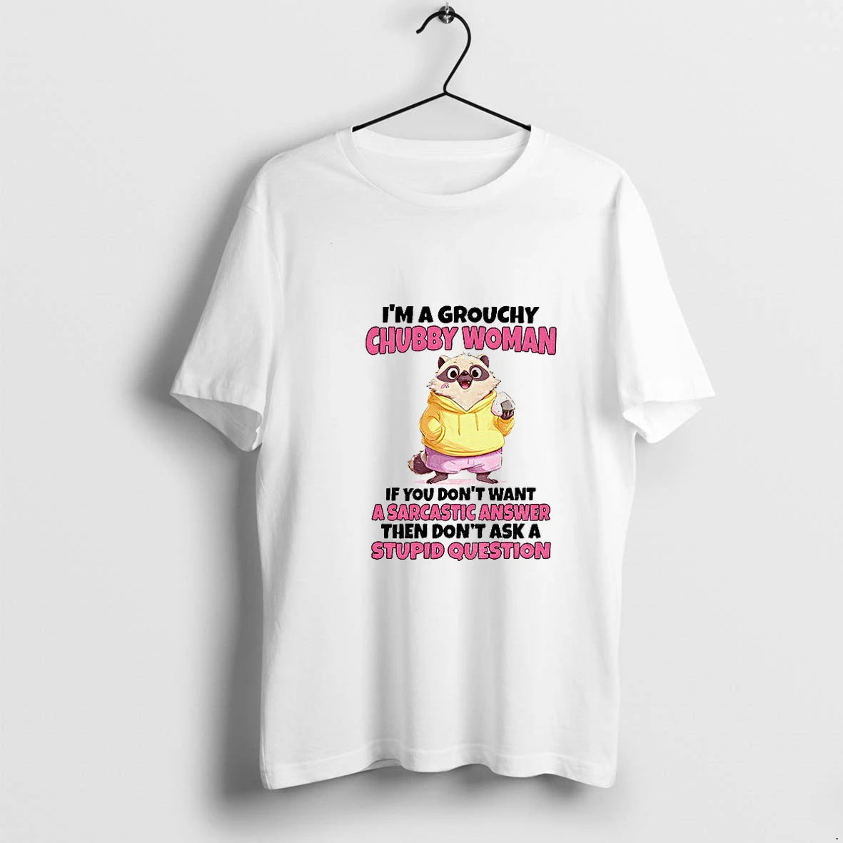 Cute Raccoon Im A Grouchy Chubby Woman If You Dont Want A Sarcastic Answer Then