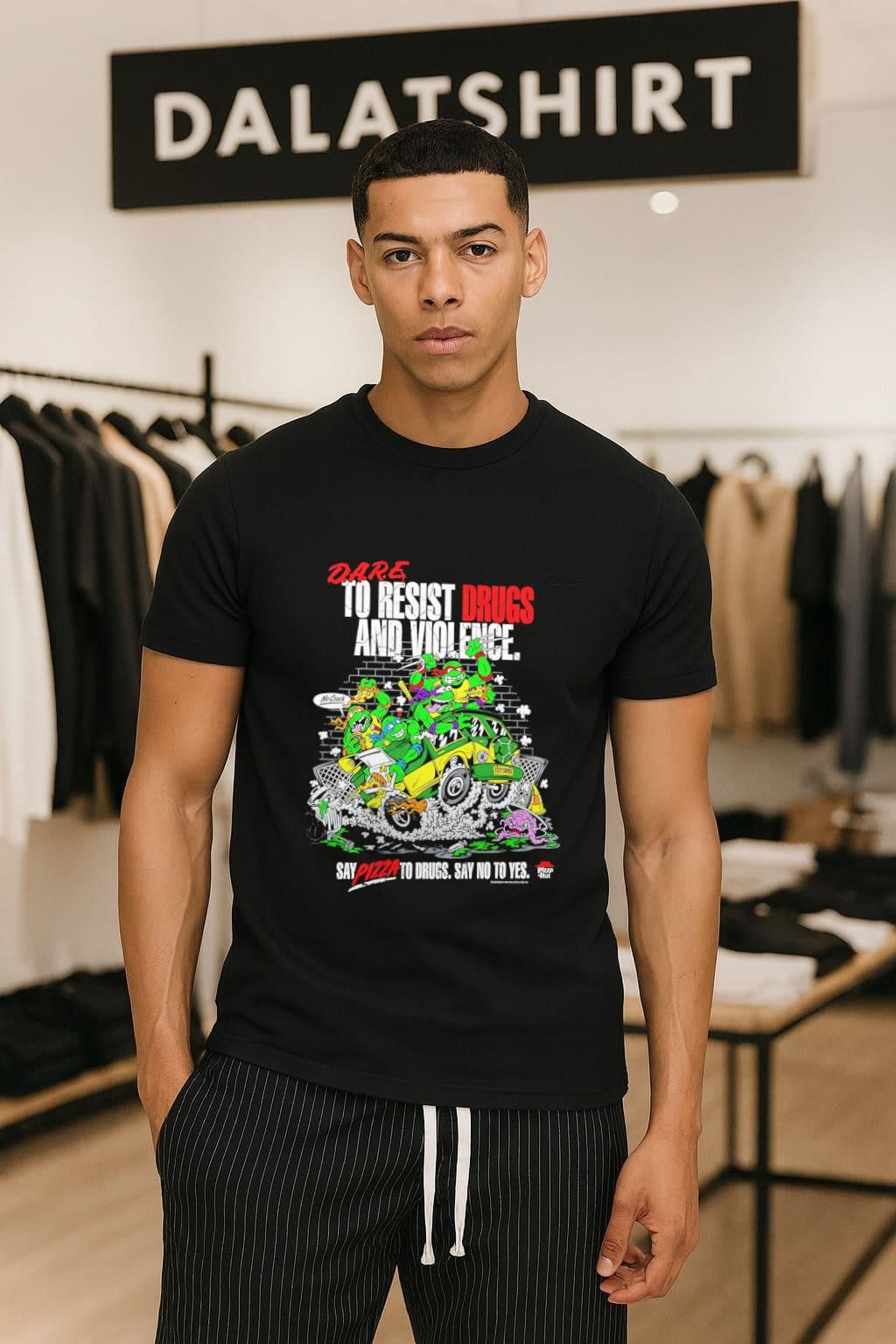 D.A.R.E. To Resist Drugs And Violence TMNT Ninja Turtles Pizza Hut shirt