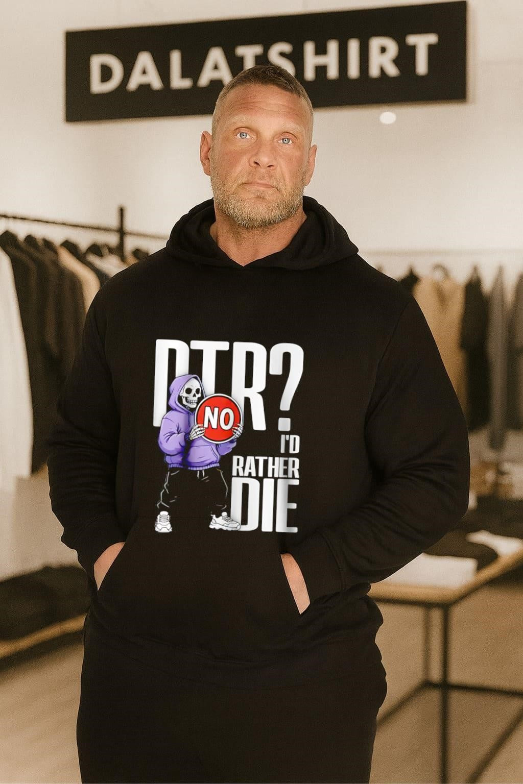 DTR No I Would Rather Die Grim Reaper Hoodie Skeleton shirt