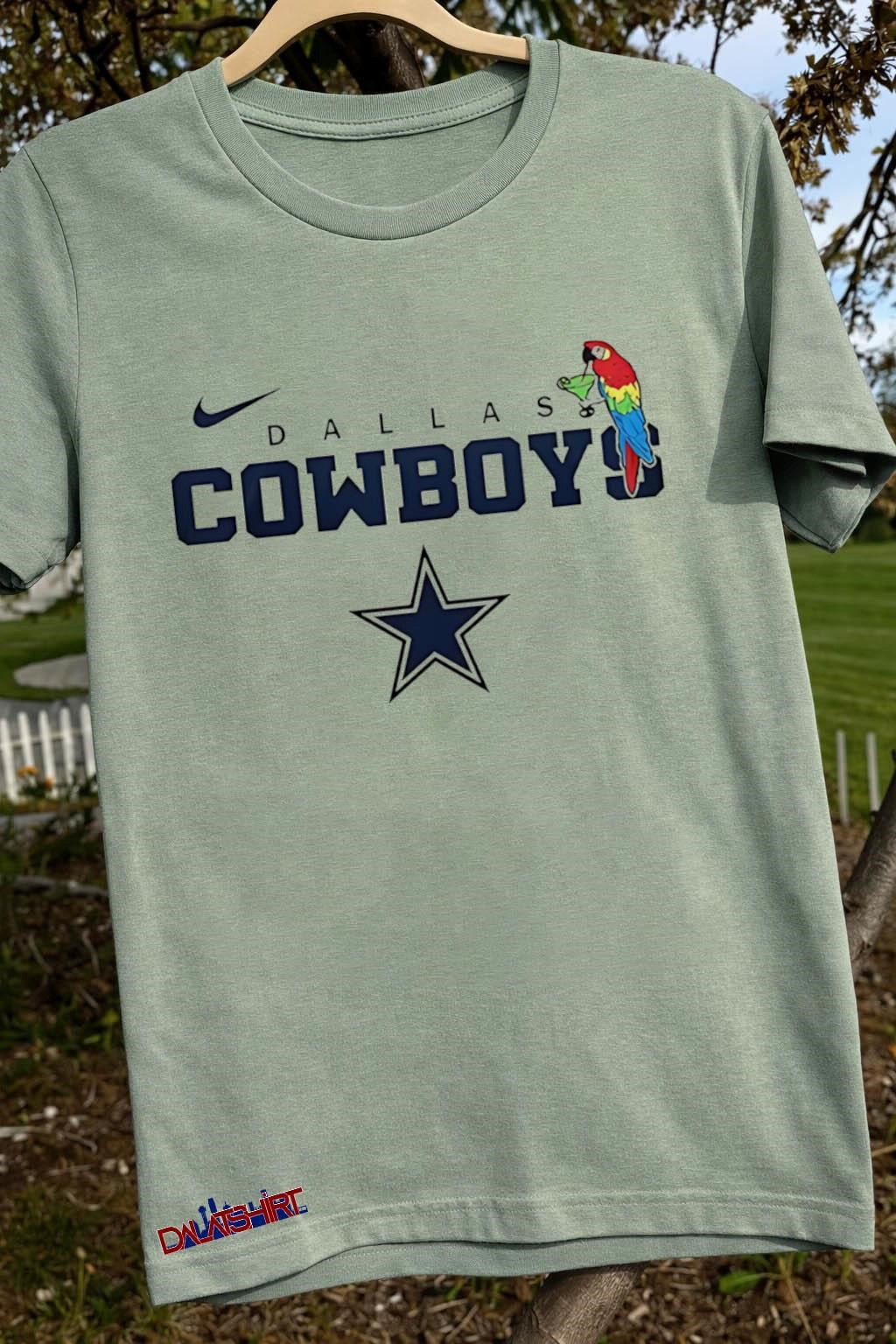 Dallas Cowboys Parrot Drinking Cocktail Star Logo shirt