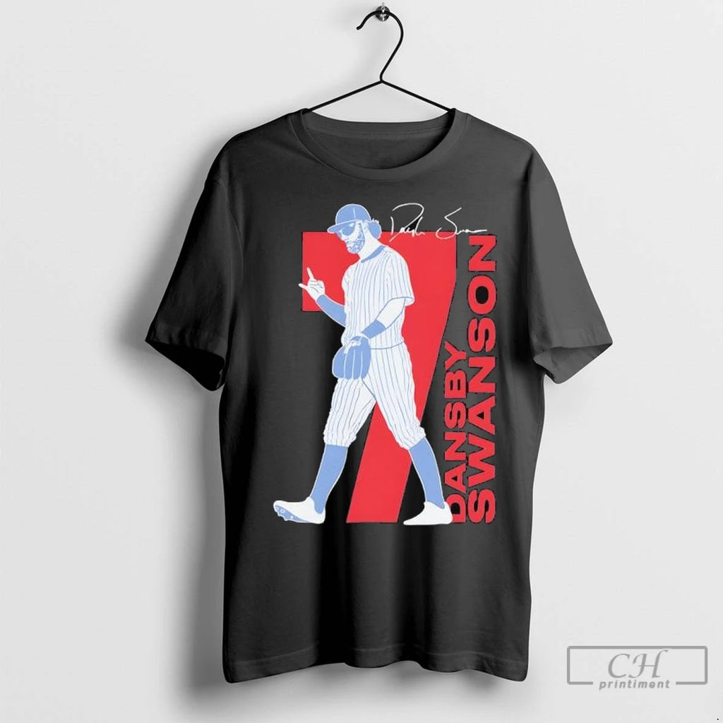 Dansby Swanson 7 Chicago Cubs Baseball Mlb Signature T Shirts