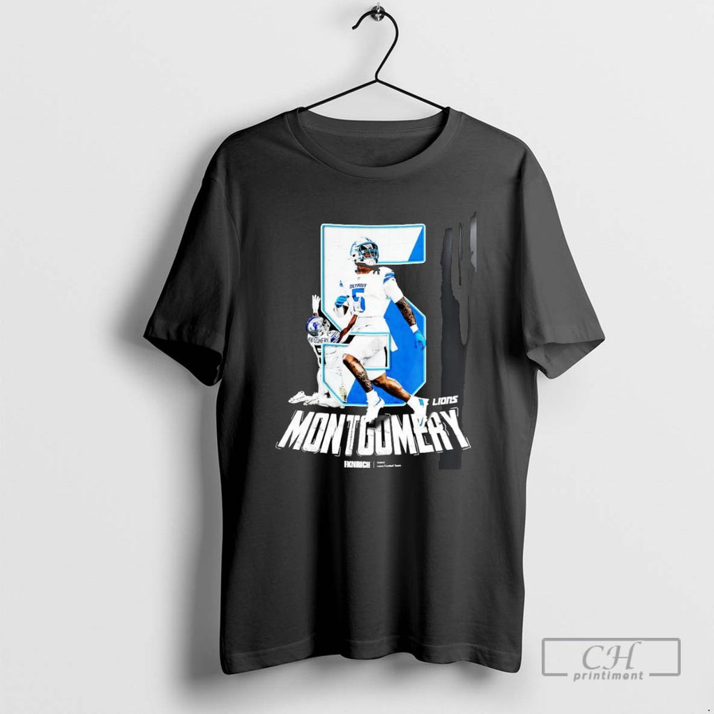 David Montgomery Detroit Lions Football Number 5 T Shirts