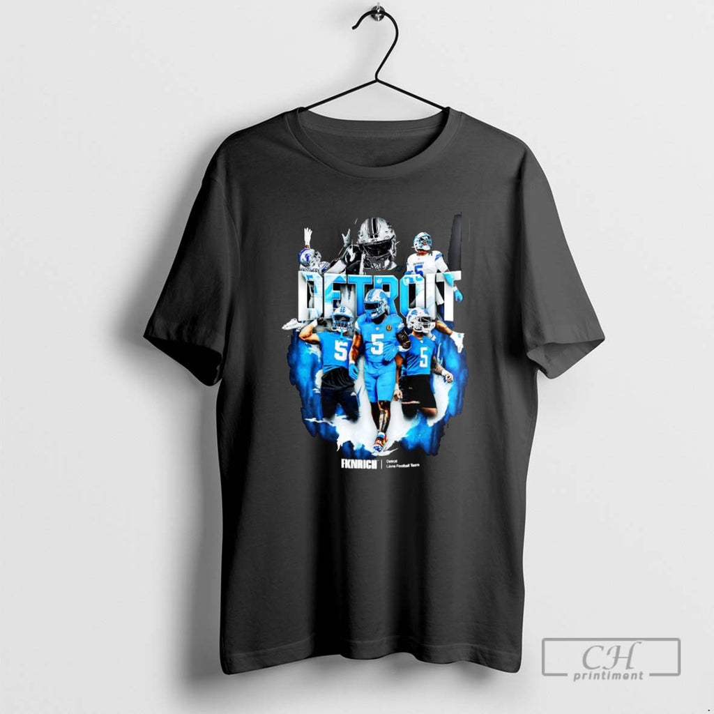 David Montgomery Detroit Lions Football Player Collage T Shirts