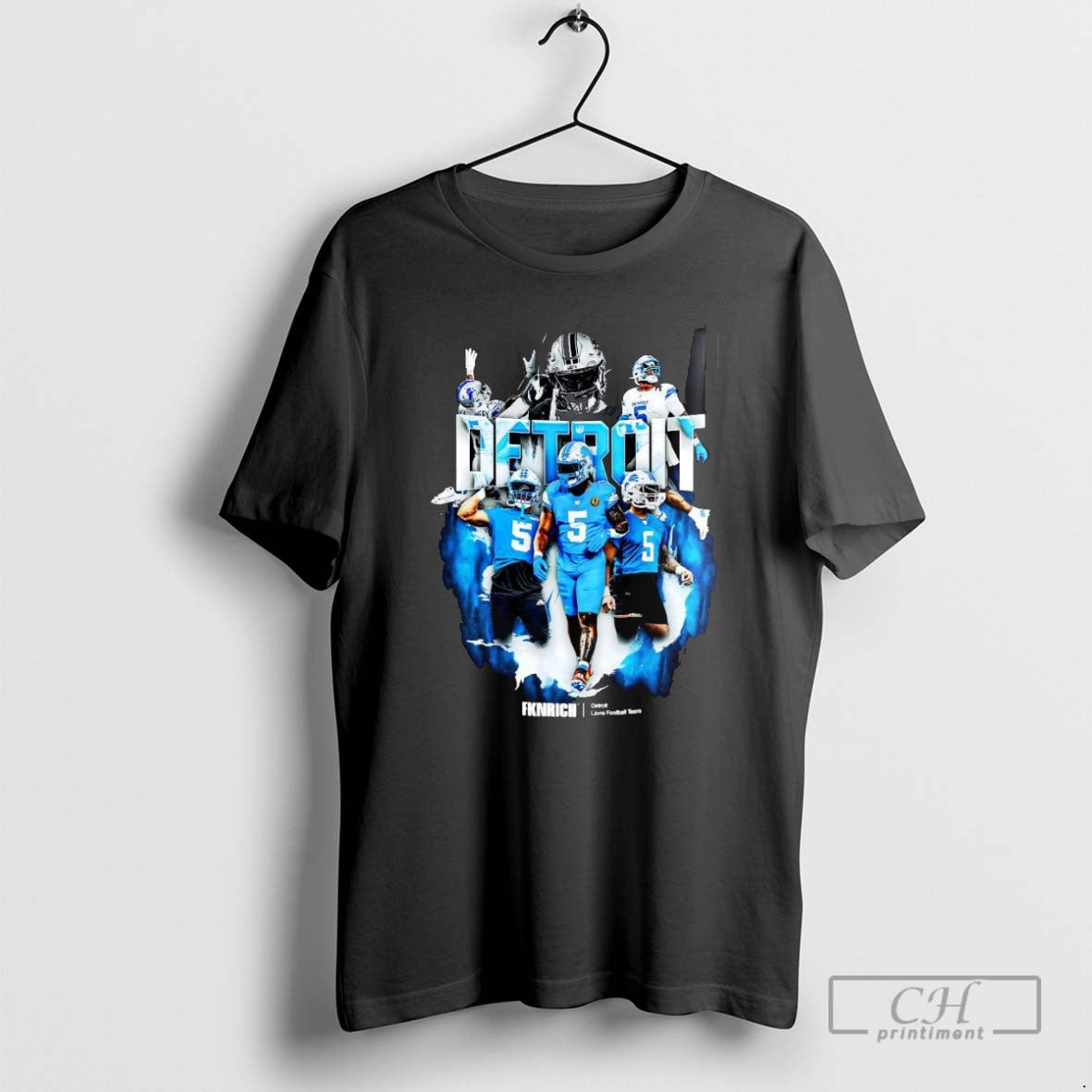 David Montgomery Detroit Lions Football Player Collage T Shirts