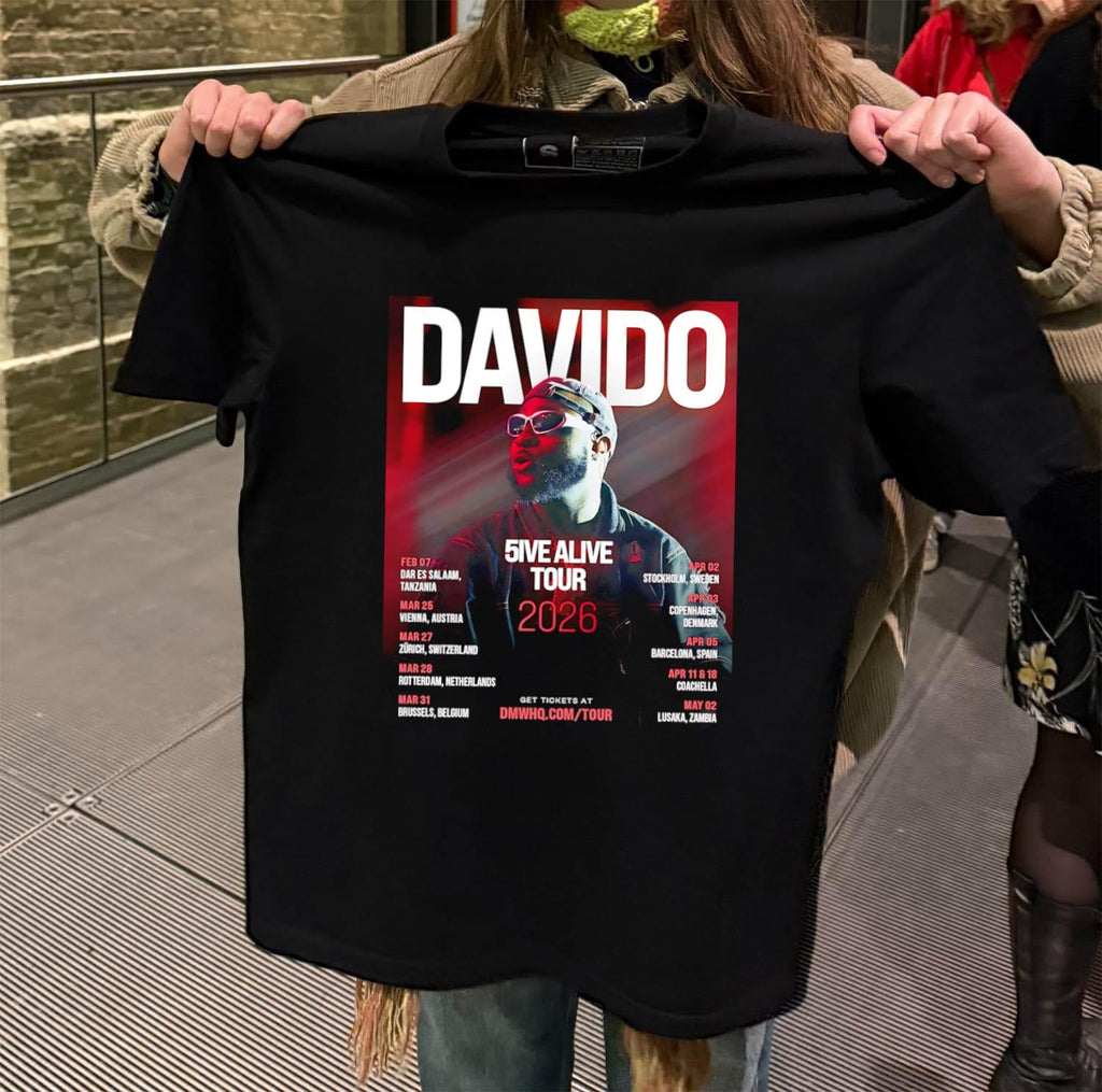 Davido 5ive Alive Tour 2026 Concert Dates Music Fan shirt