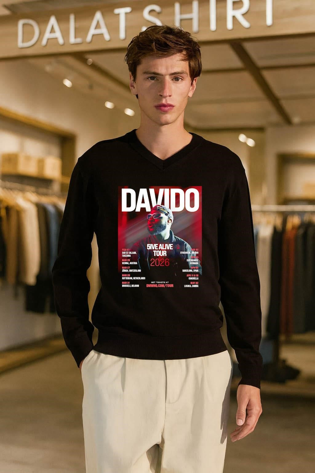 Davido 5ive Alive Tour 2026 Concert Dates Music Fan shirt