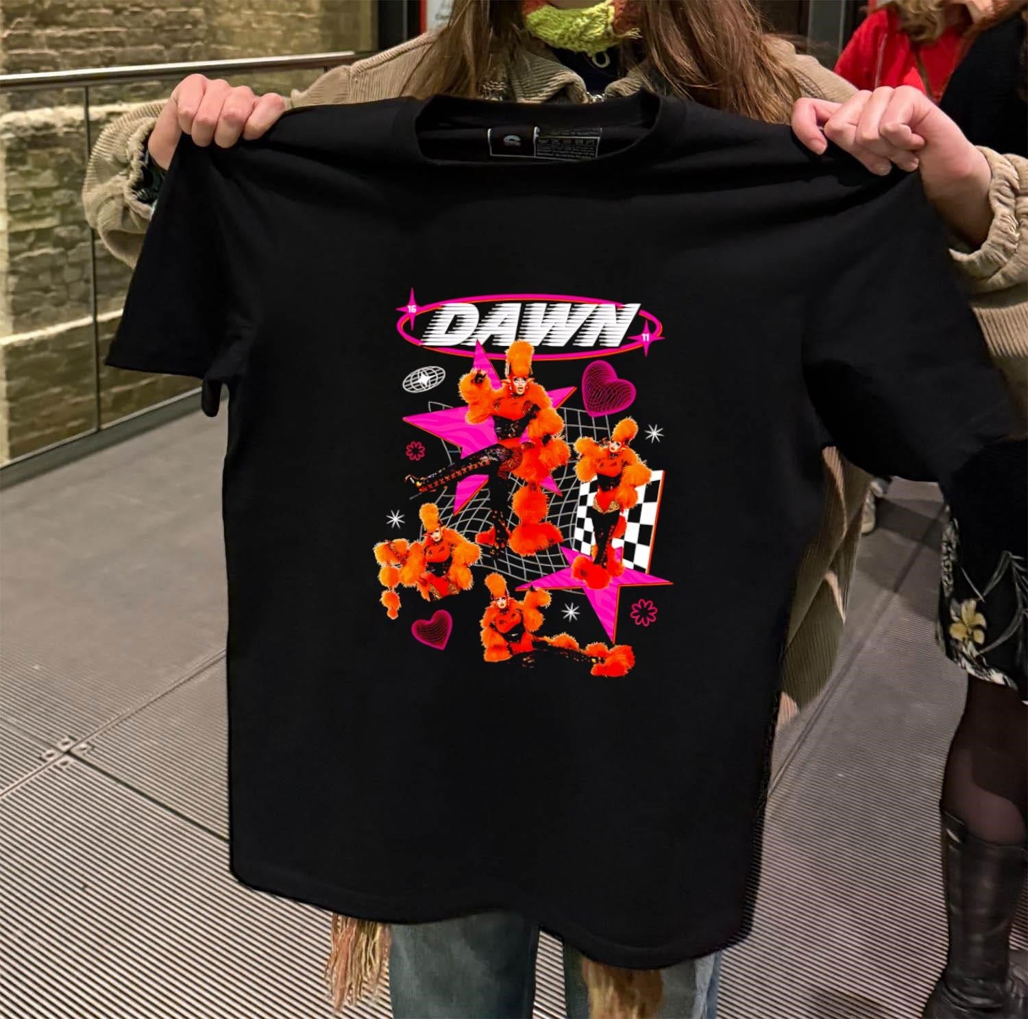 Dawn Orange Furry Starry Retro Y2K Aesthetic Graphic shirt