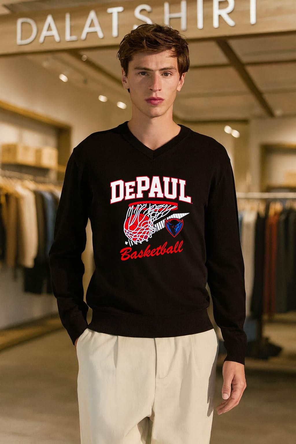 DePaul Basketball Blue Demon Logo Sports shirt
