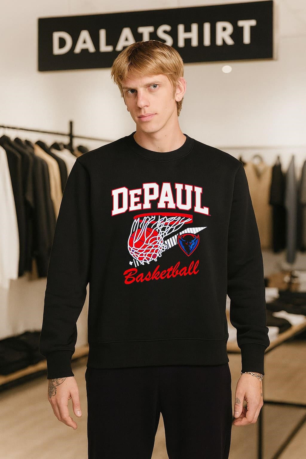 DePaul Basketball Blue Demon Logo Sports shirt