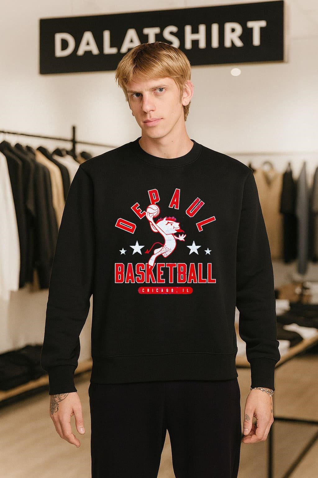 DePaul Blue Demons Basketball Chicago IL Vintage Cartoon Mascot shirt