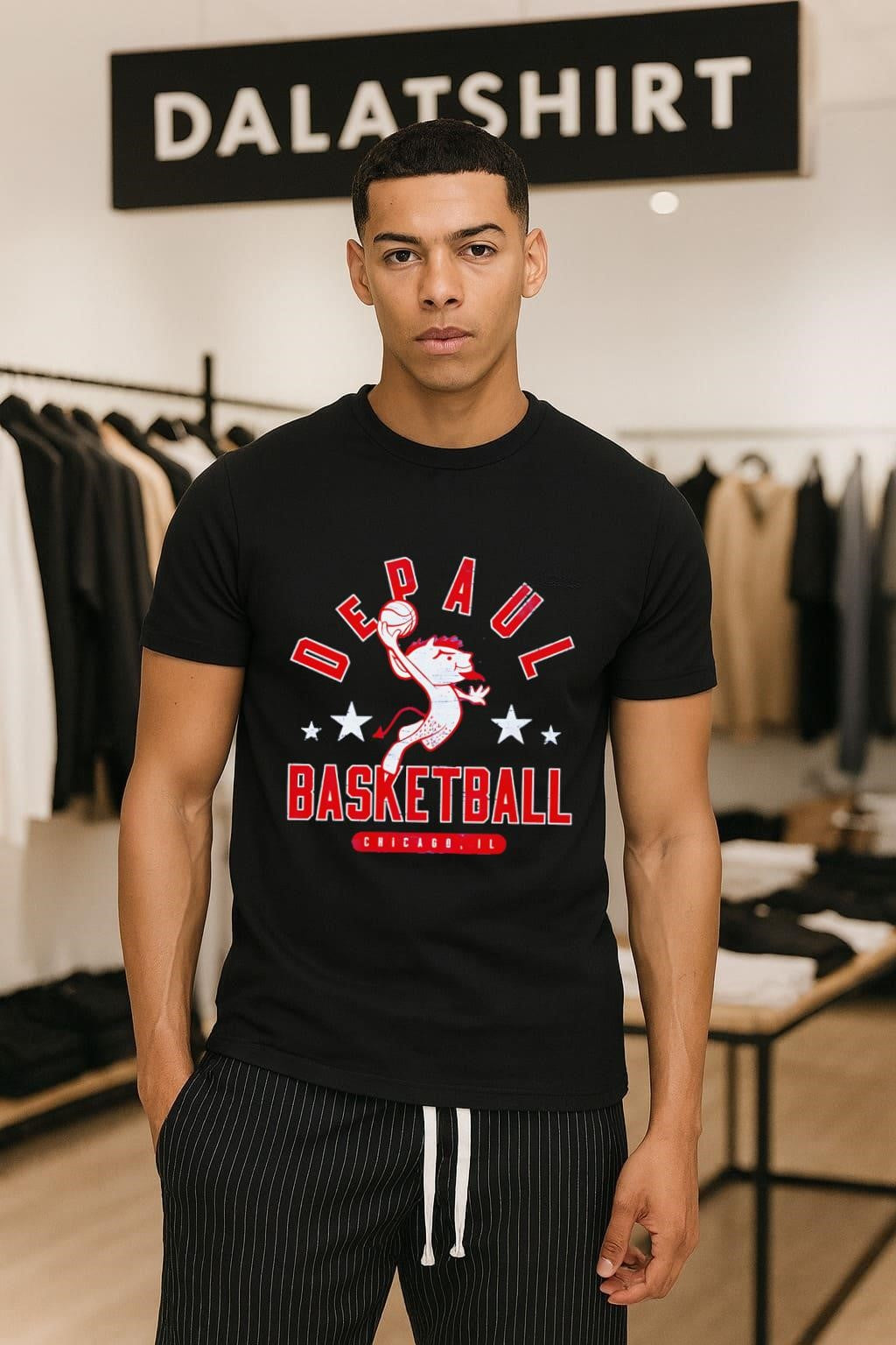 DePaul Blue Demons Basketball Chicago IL Vintage Cartoon Mascot shirt
