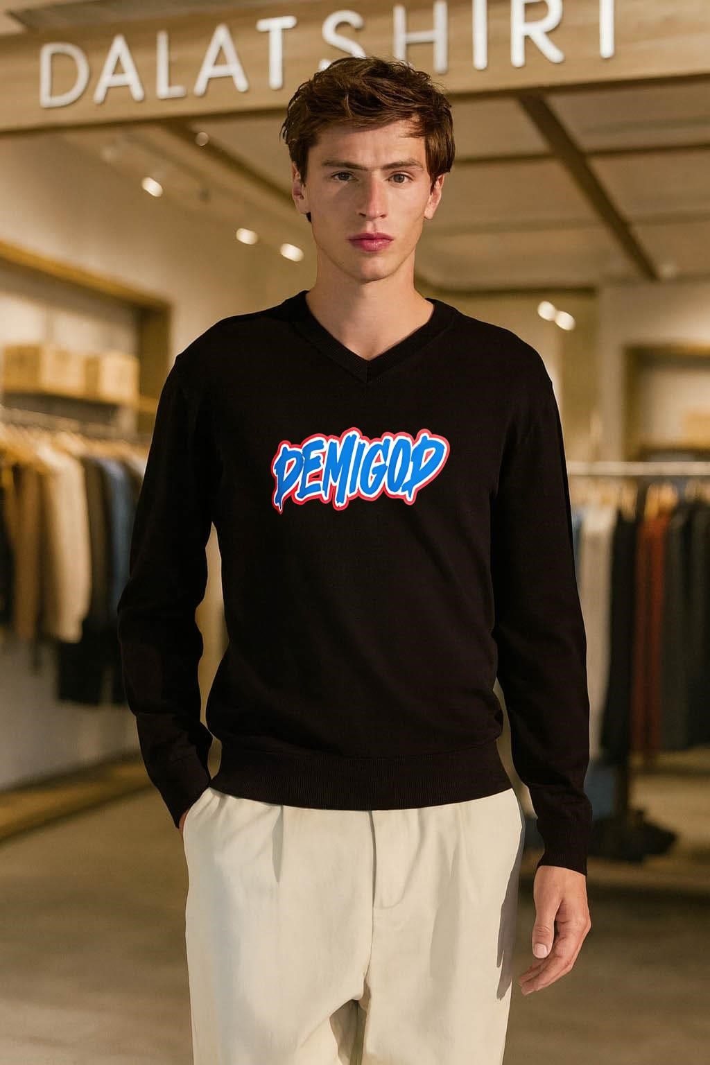 Demigod Blue Script shirt
