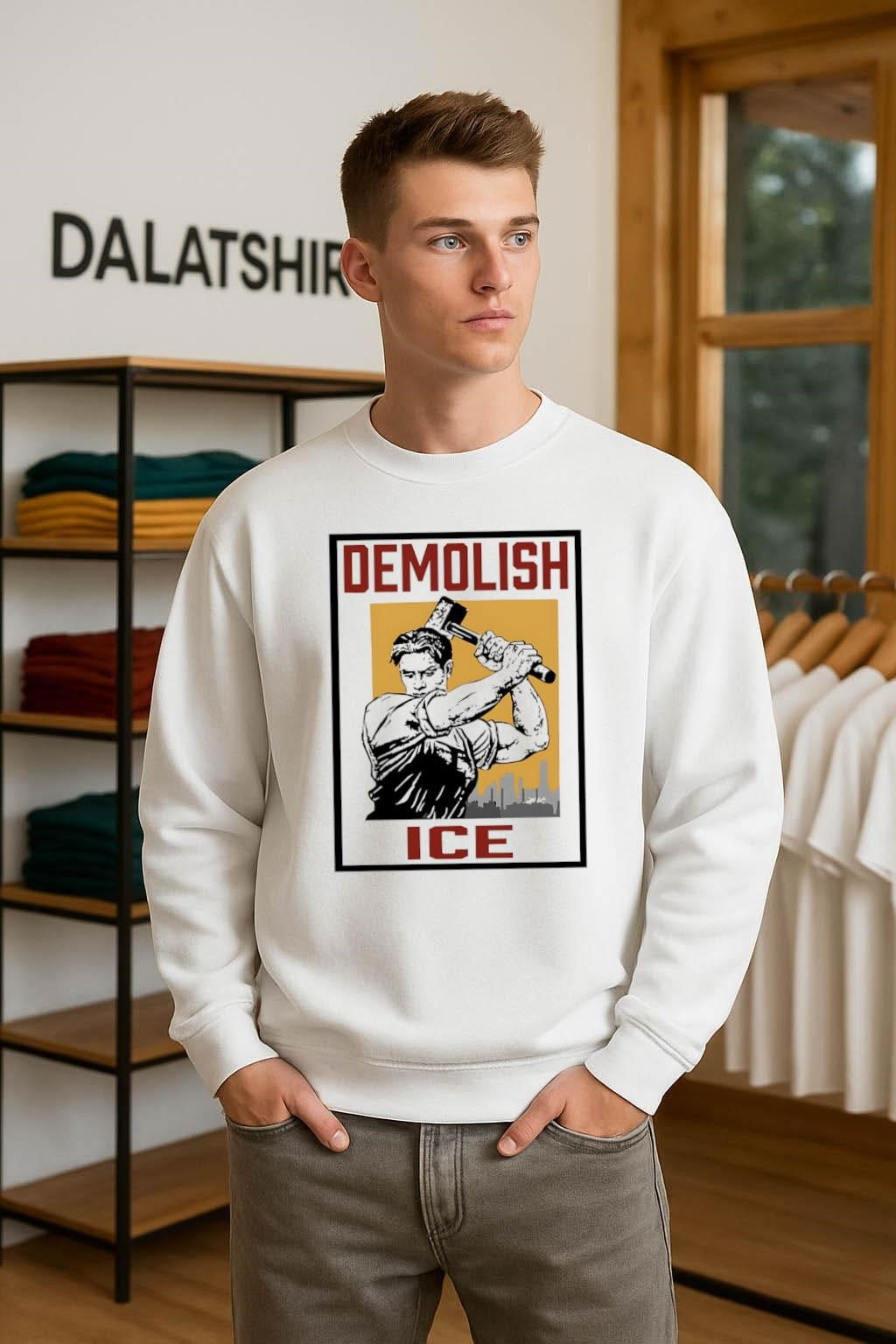 Demolish ICE Worker With Sledgehammer Political Protest Art shirt