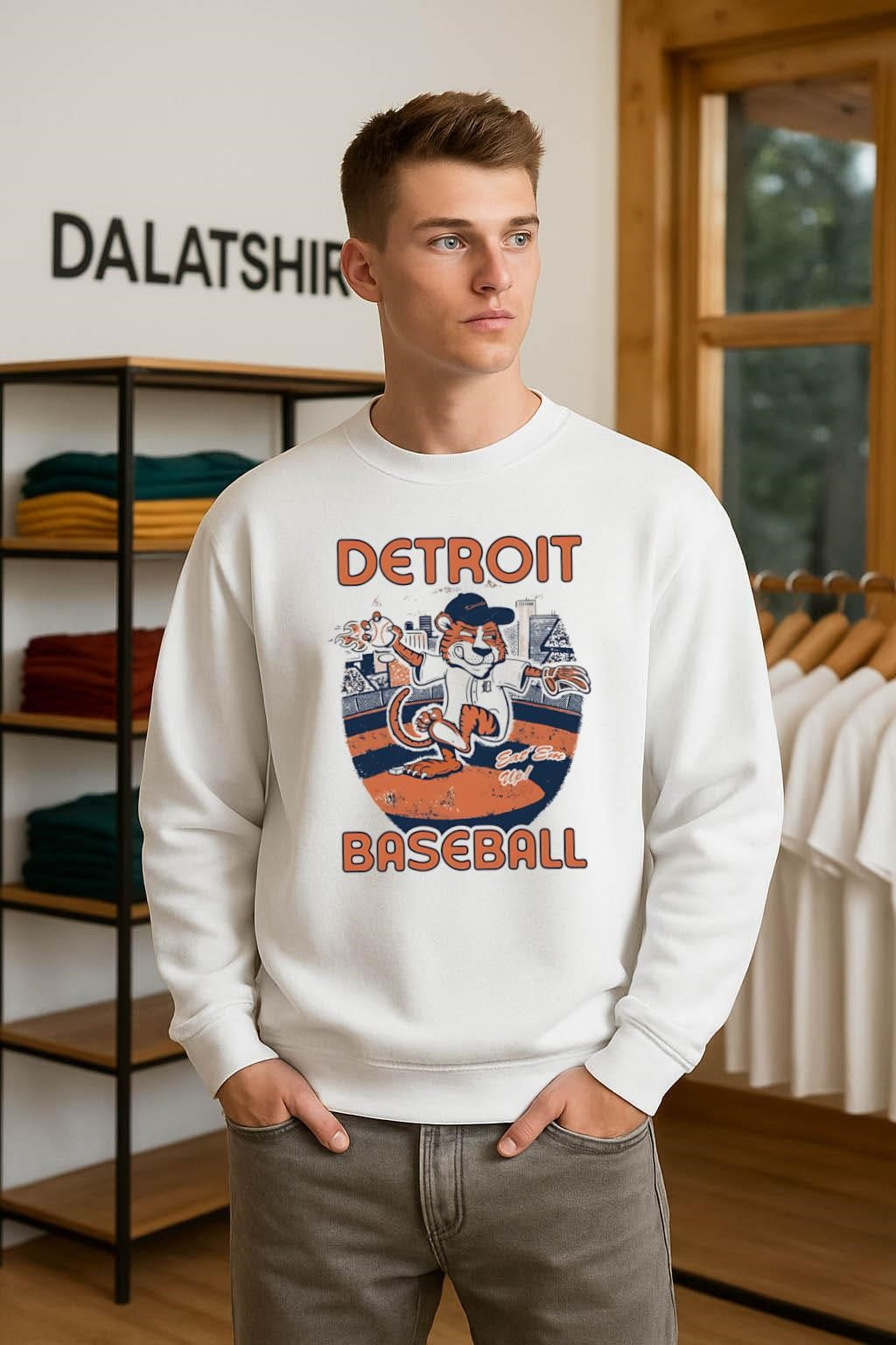 Detroit Baseball Eat ‘Em Up Tiger Pitcher Mascot Graphic shirt