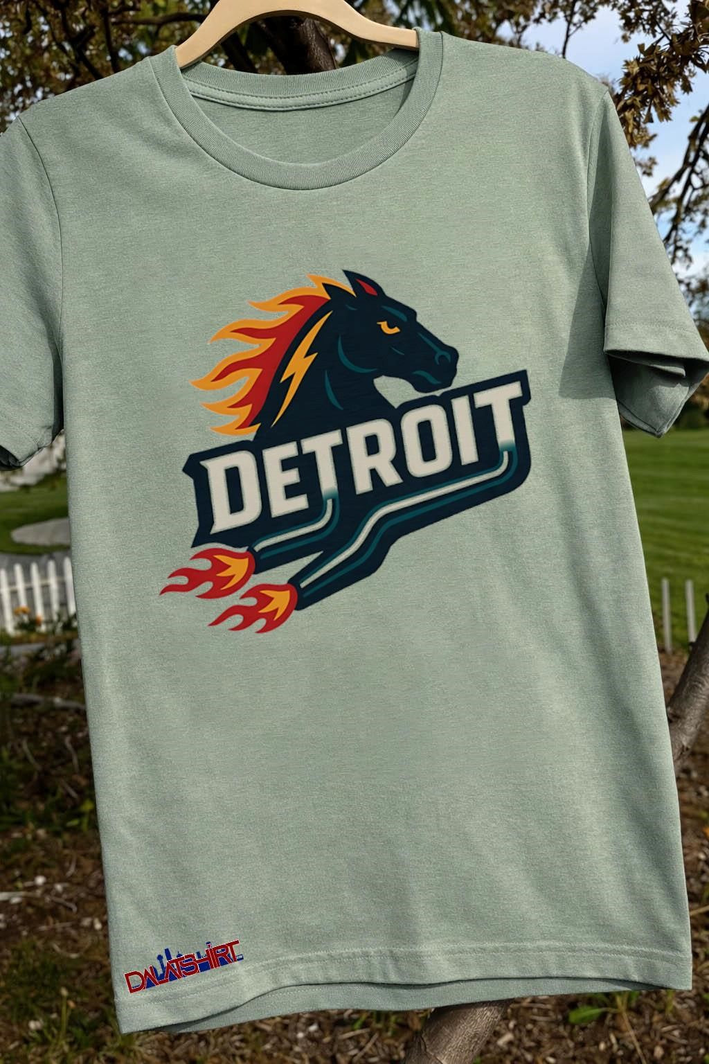 Detroit Flaming Horse Head Racing shirt