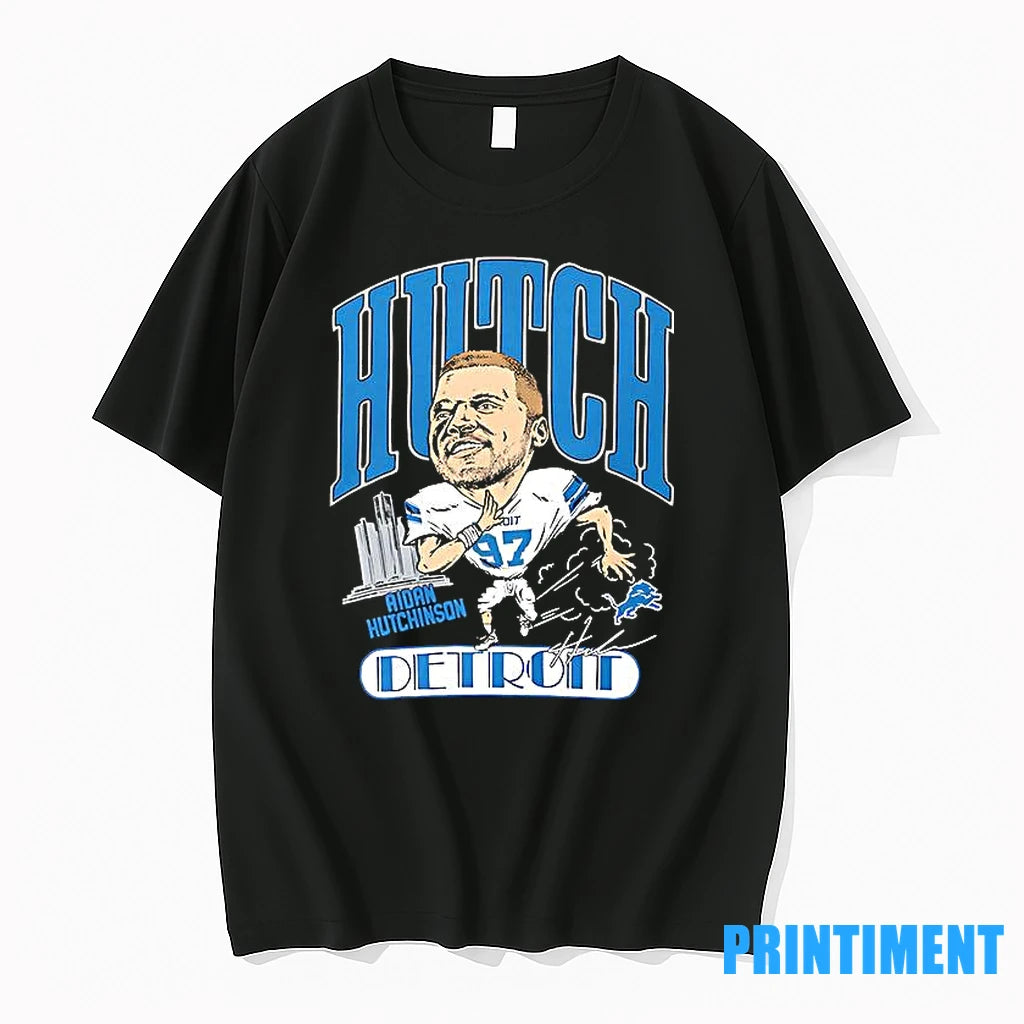 Detroit Lions Aidan Hutchinson Caricature Player Graphic Tshirts Sweater