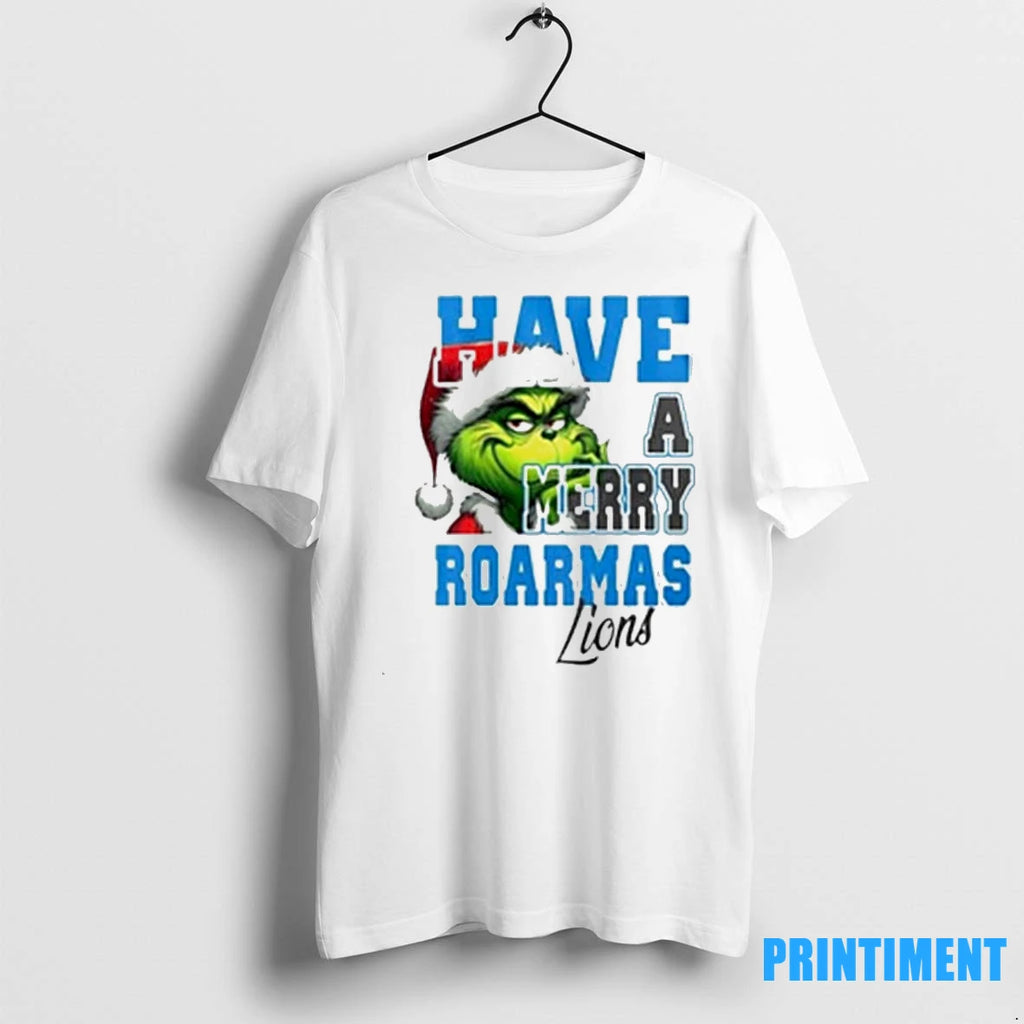 Detroit Lions Have A Merry Roarmas Lions Grinch Christmas Tshirts Sweater
