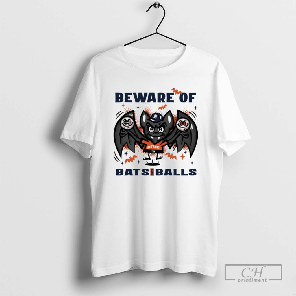 Detroit Tigers Beware Of Bats And Balls October Halloween T Shirts