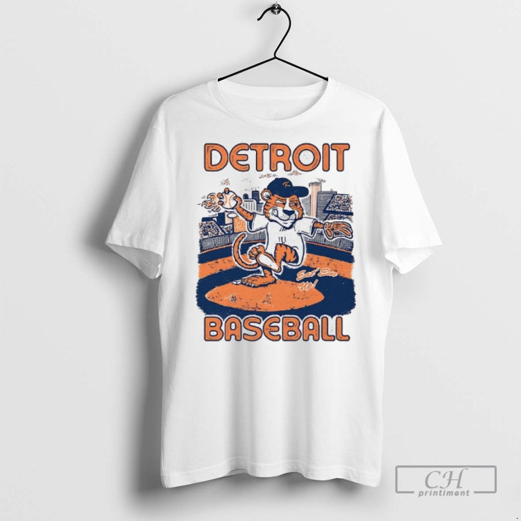 Detroit Tigers Baseball Cartoon Tiger T Shirts