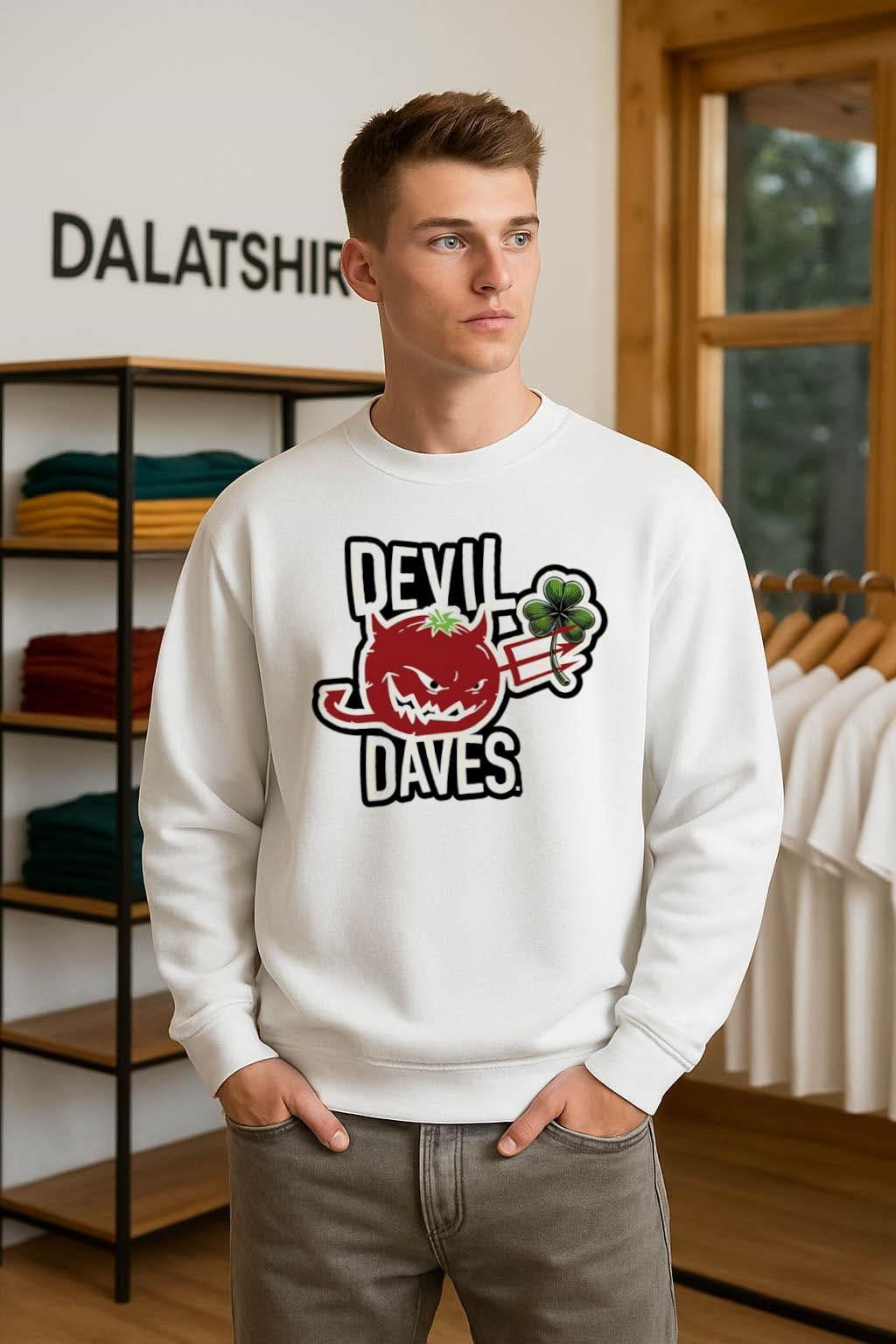 Devil Daves Tomato Pitchfork Shamrock Bloody Mary Mix shirt