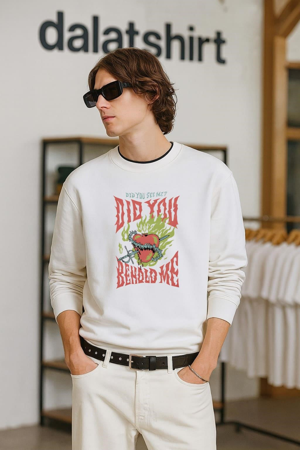 Did You See Me Did You Behold Me Flaming Heart Sword shirt