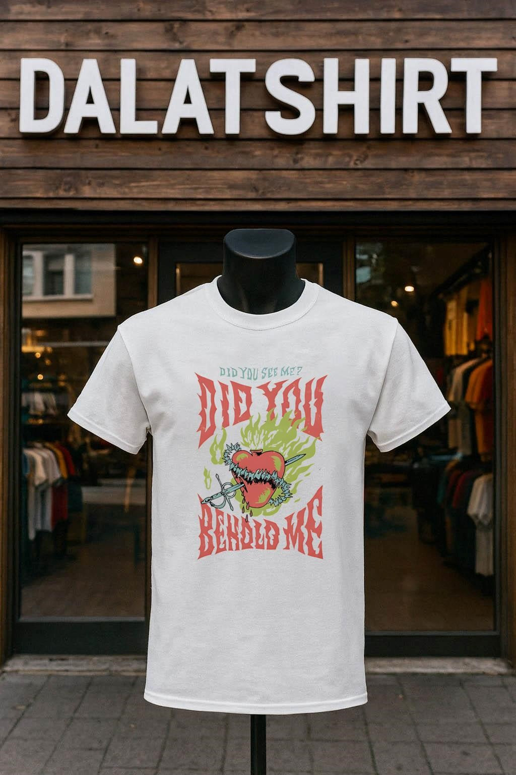 Did You See Me Did You Behold Me Flaming Heart Sword shirt