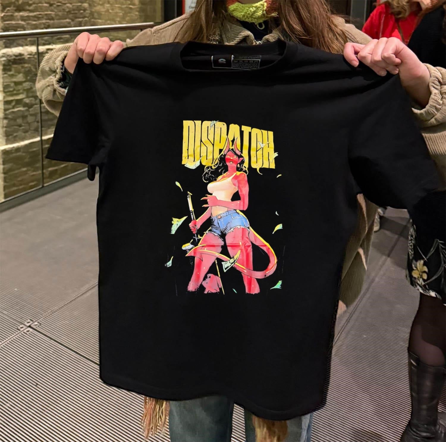 Dispatch Red Demon Girl with Horns and Money shirt