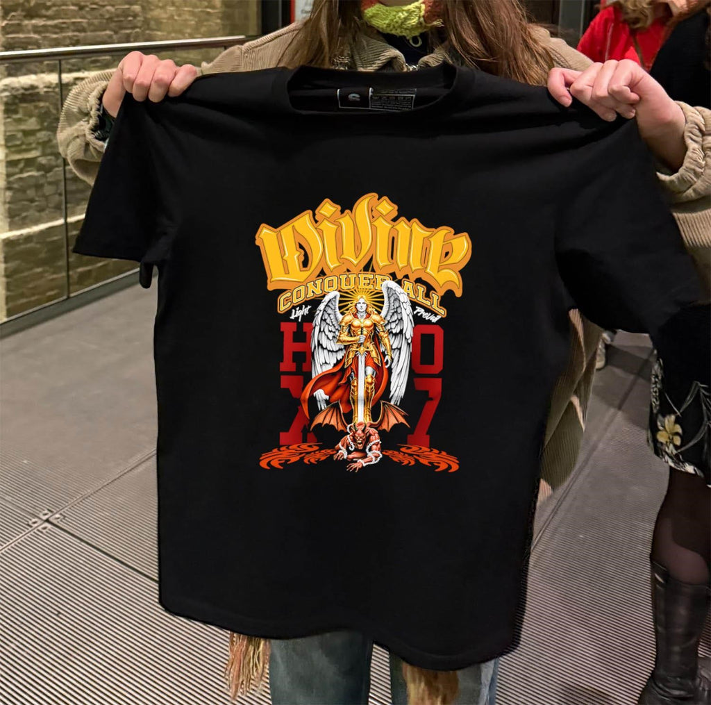 Divine Conquer all Angel Warrior Defeating Demon Underworld shirt