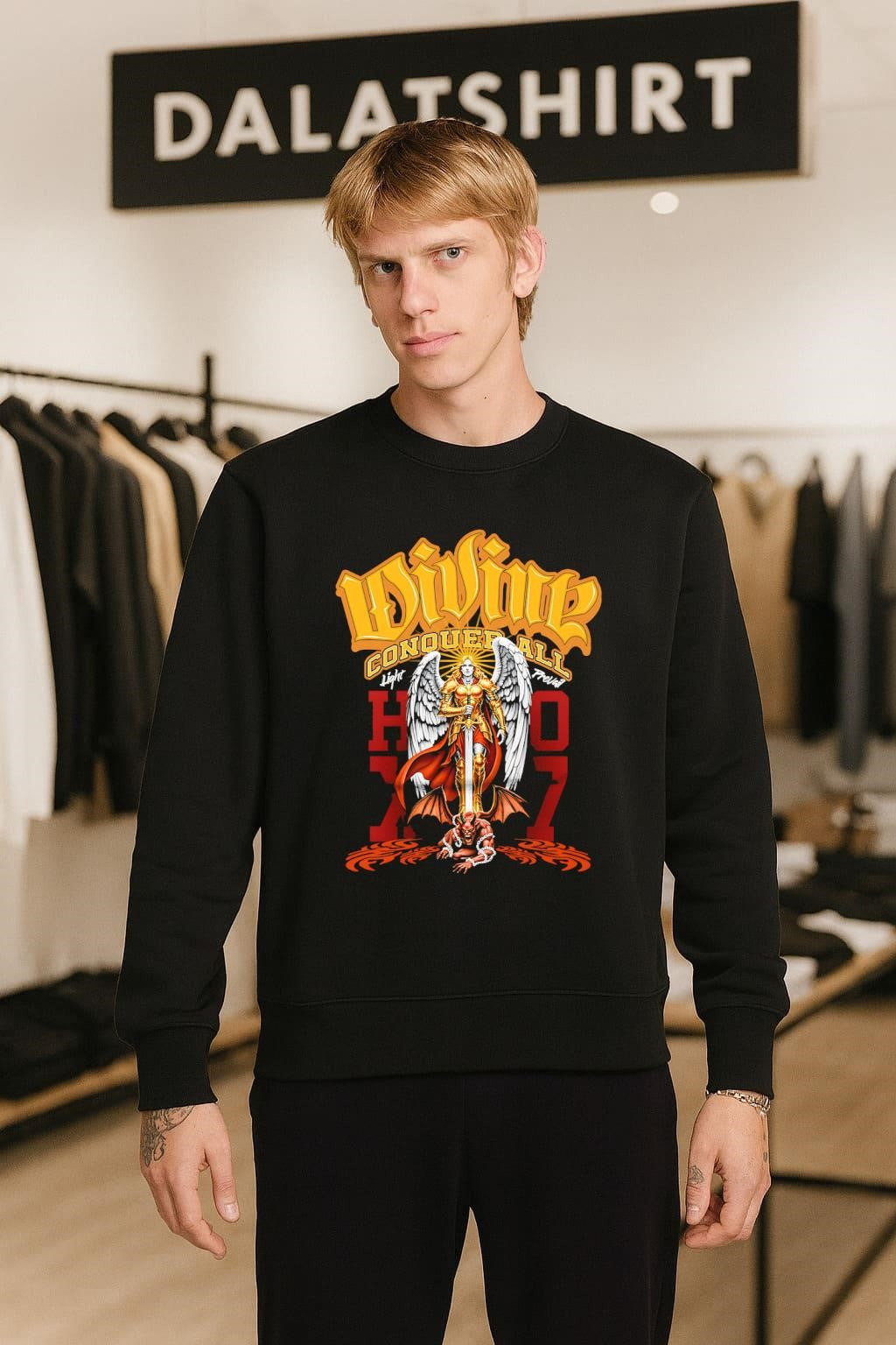 Divine Conquer all Angel Warrior Defeating Demon Underworld shirt