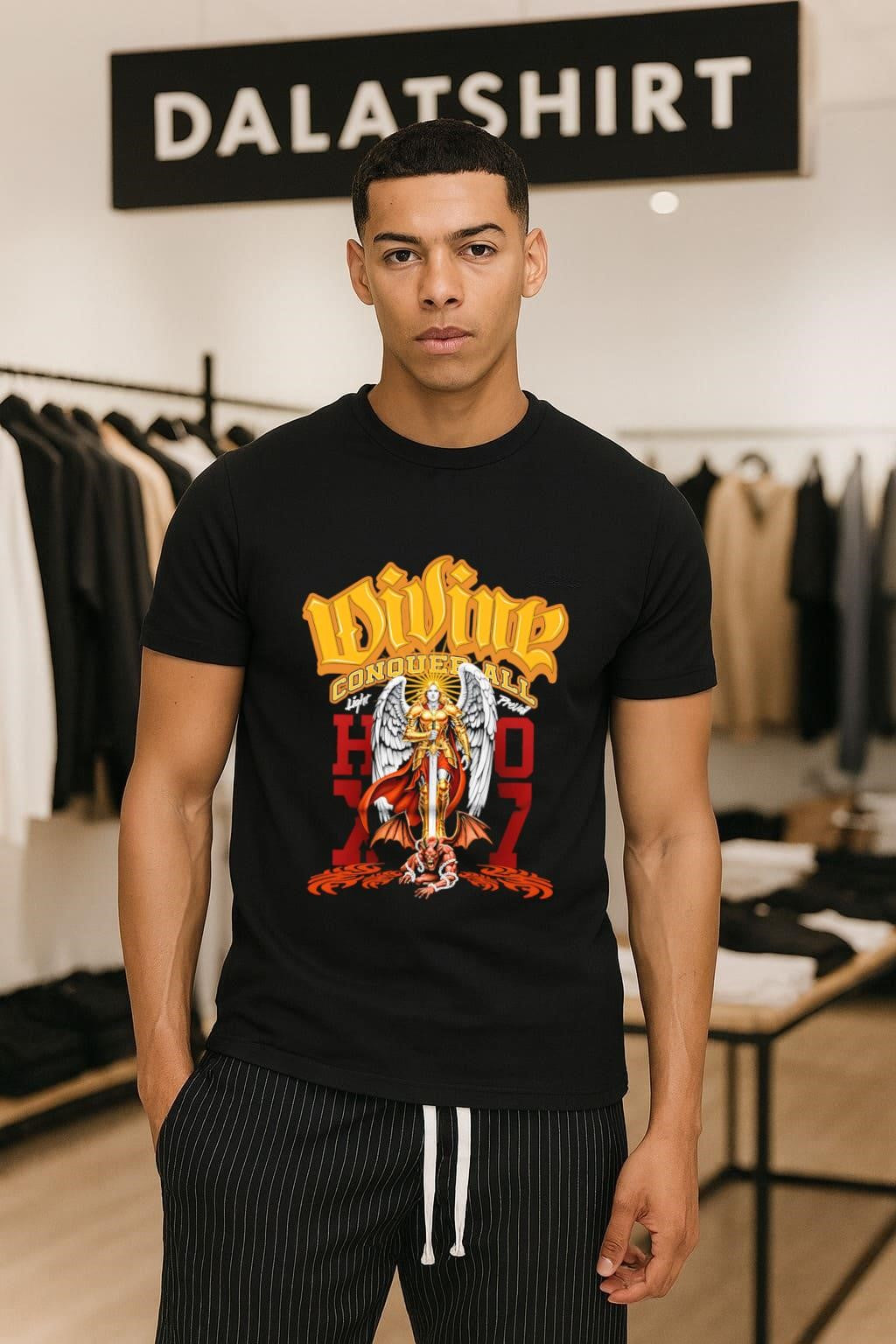 Divine Conquer all Angel Warrior Defeating Demon Underworld shirt