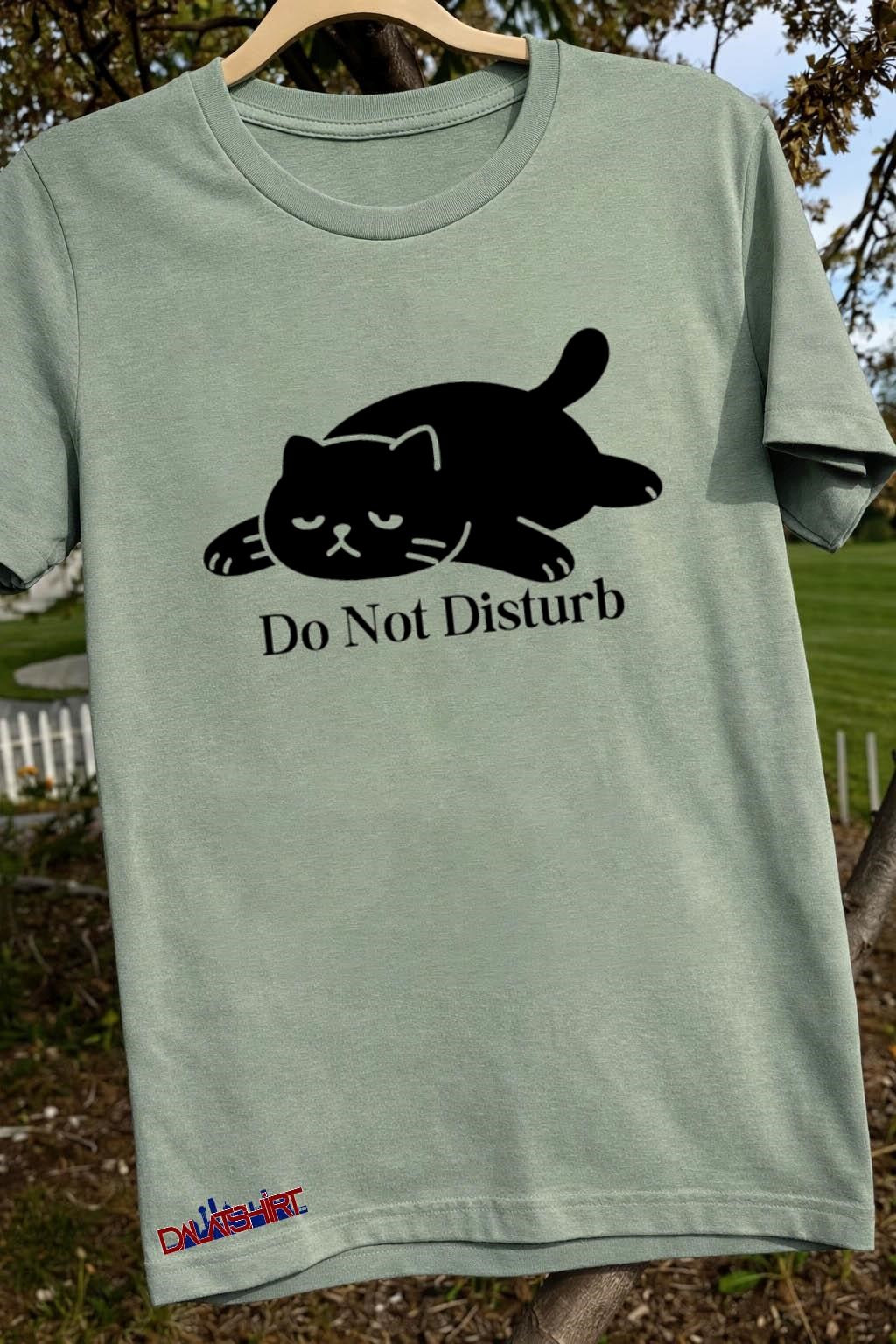 Do Not Disturb sleepy black cat shirt