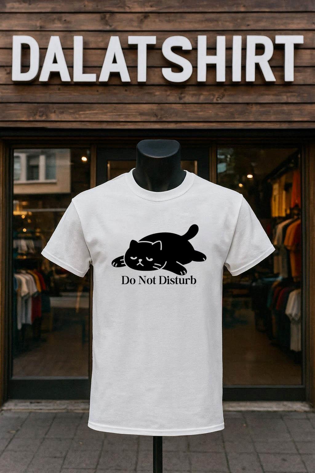 Do Not Disturb sleepy black cat shirt