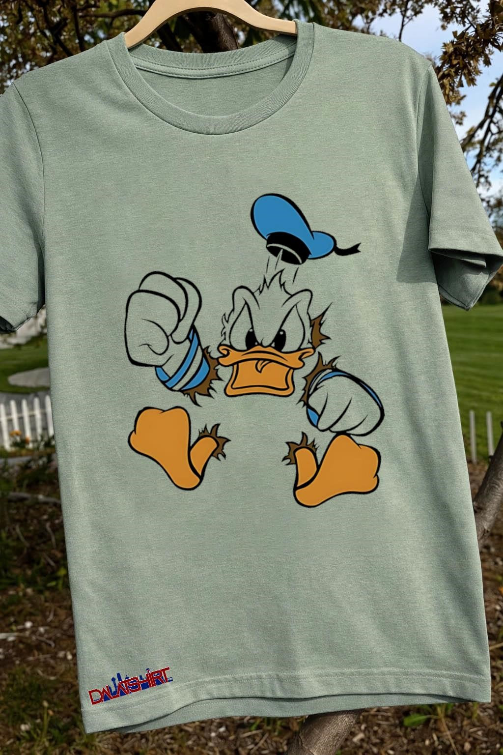 Donald Duck angry sailor punch mascot cartoon graphic shirt