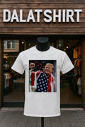 Donald Trump American Flag Fist Up Hockey Player teeth shirt