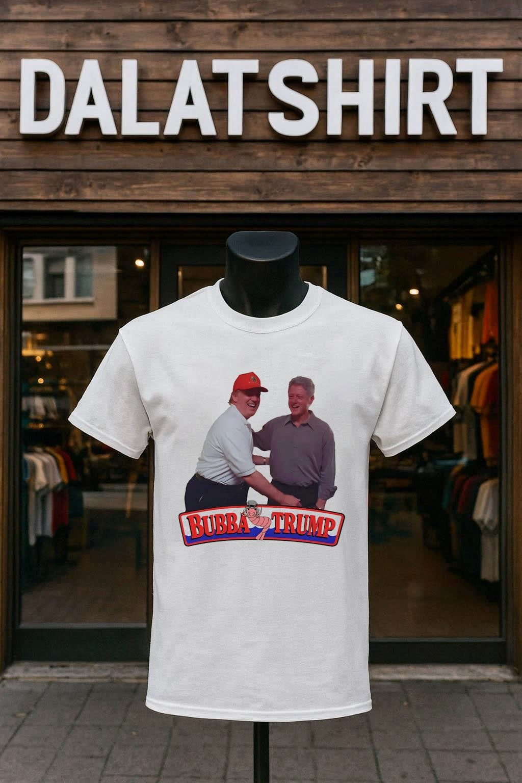 Donald Trump Bill Clinton Bubba Trump Shrimp Logo Parody shirt