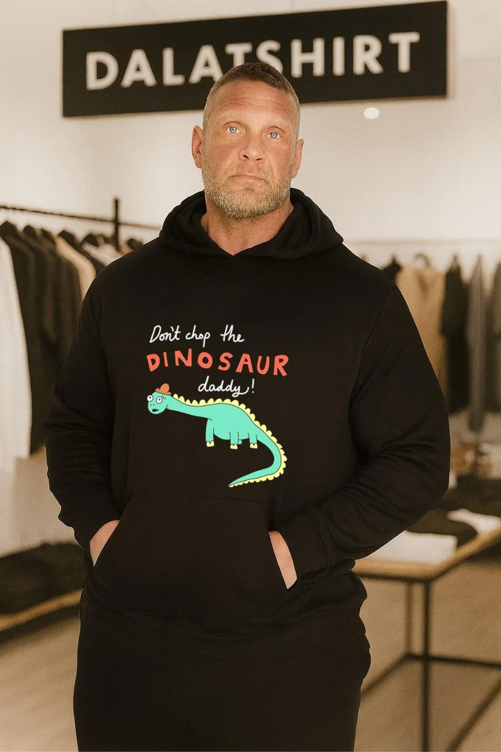 Don’t Chop The Dinosaur Daddy Hat Brontosaurus cartoon shirt