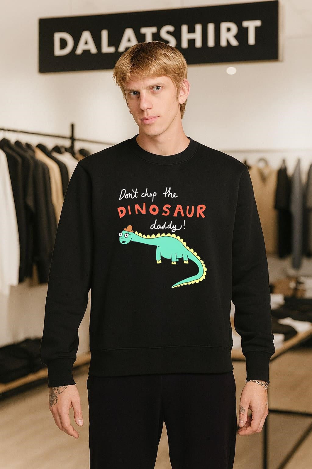 Don’t Chop The Dinosaur Daddy Hat Brontosaurus cartoon shirt
