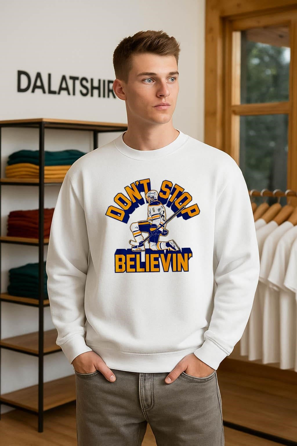 Don’t Stop Believin’ Hockey Player Number 6 shirt