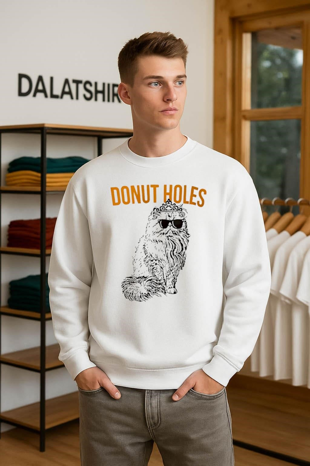 Donut Holes Persian Cat With Sunglasses And Crown shirt