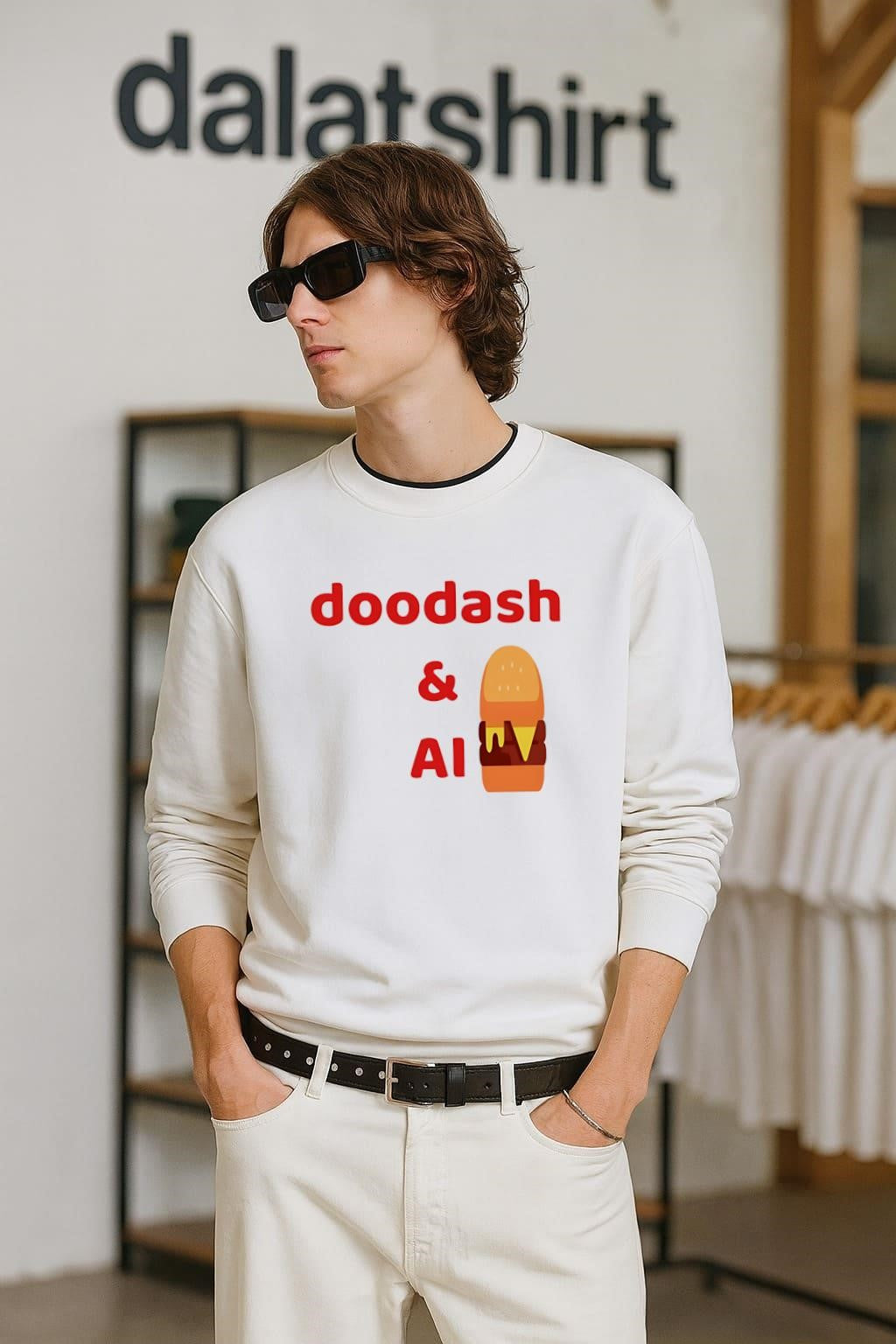 Doodash & AI Burger Fast Food Delivery Logo shirt