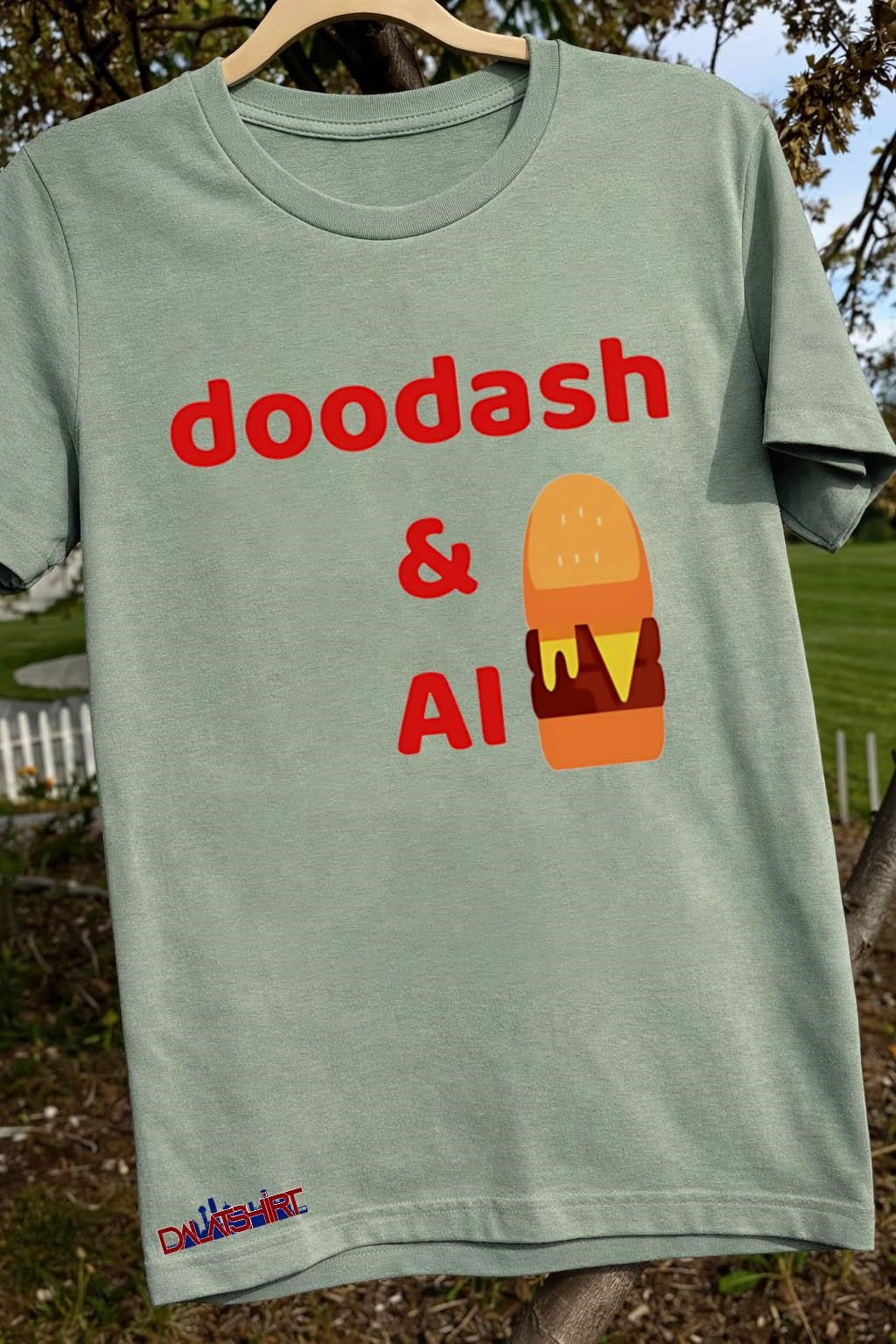 Doodash & AI Burger Fast Food Delivery Logo shirt