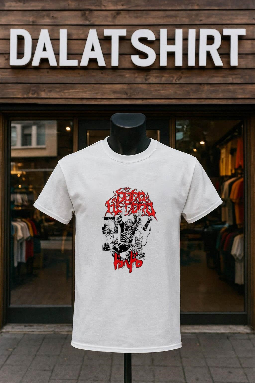 Dorohedoro Manga Characters with Red Japanese Katakana Graphic shirt