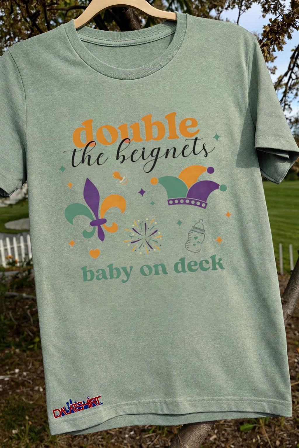 Double The Beignets Baby On Deck Mardi Gras New Orleans shirt