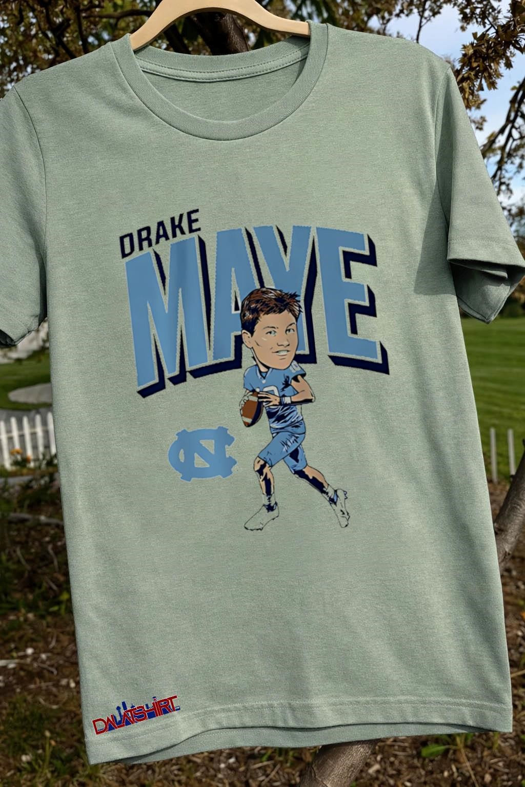 Drake Maye North Carolina Tar Heels Caricature Big Head Football shirt