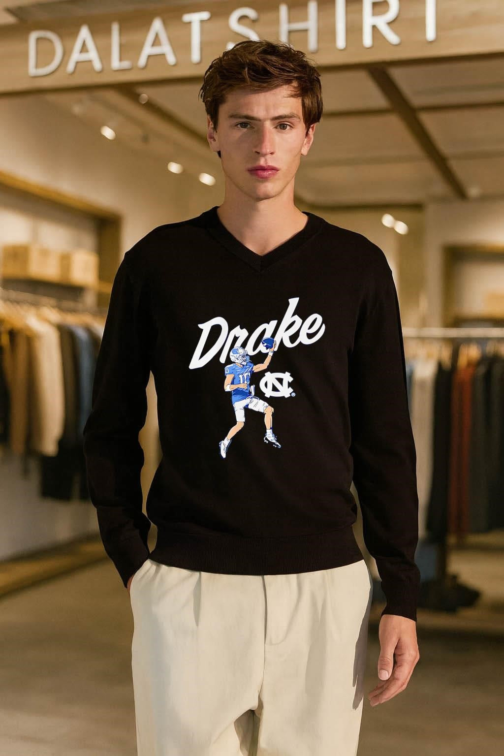 Drake Maye North Carolina Tar Heels Football player shirt